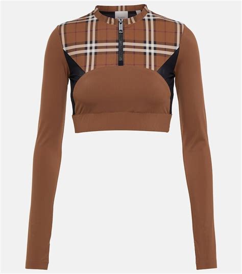 burberry crop top black|Burberry vintage check crop.